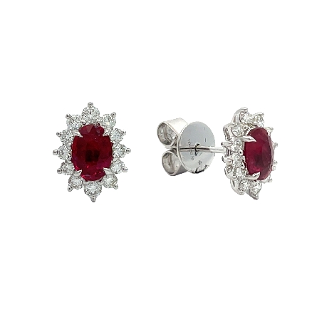 /home/earthtreasures/catalog.shopearthtreasures.com/imagedumplarge/EARTH_O1-00834.jpg 18K White Gold Oval Halo Stud Earrings w/2 Rubi...