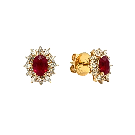 /home/earthtreasures/catalog.shopearthtreasures.com/imagedumplarge/EARTH_O1-00836.jpg 18K Yellow Gold Oval Halo Earrings w/2 Rubies=1...