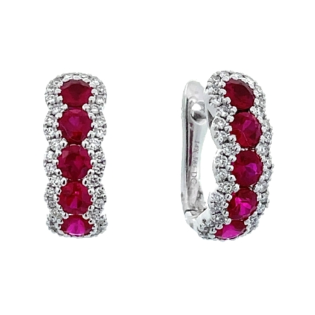 /home/earthtreasures/catalog.shopearthtreasures.com/imagedumplarge/EARTH_O1-00856.jpg 14K White Gold Halo Hoop Earrings w/Rubies=1.24...