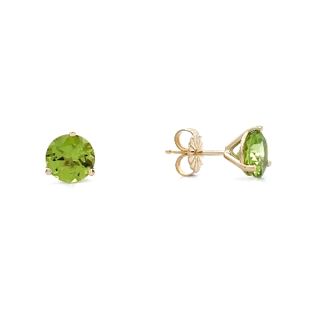 14K Yellow Gold 6.5mm Martini Stud Earrings w/2...