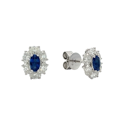 /home/earthtreasures/catalog.shopearthtreasures.com/imagedumplarge/EARTH_O2-01211.jpg 18K White Gold Oval Stud Earrings w/2 Sapphires...