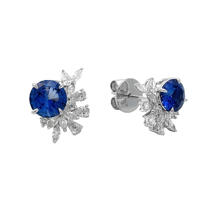 /home/earthtreasures/catalog.shopearthtreasures.com/imagedumplarge/EARTH_O2-01212.jpg 18K White Gold Fashion Stud Earrings w/2 Sapphi...