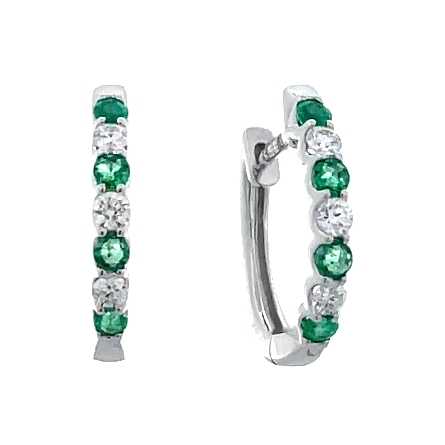 /home/earthtreasures/catalog.shopearthtreasures.com/imagedumplarge/EARTH_O3-00738.jpg 14K White Gold Alternating Huggie Hoop Earrings...