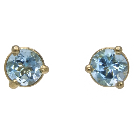 14K Yellow Gold 4mm Round 4Prong Stud Earrings ...