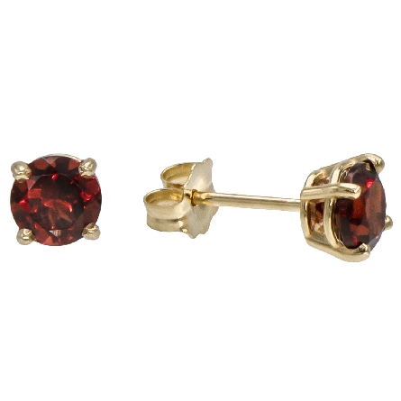 14K Yellow Gold 5mm Round 4Prong Stud Earrings ...