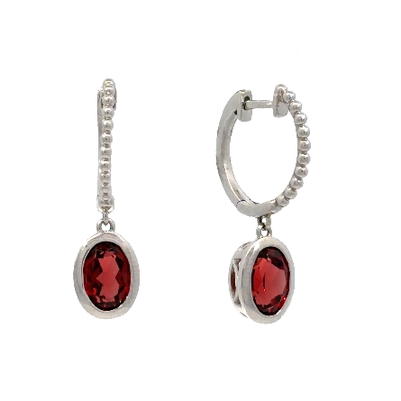 /home/earthtreasures/catalog.shopearthtreasures.com/imagedumplarge/EARTH_O6-00670.jpg 14K White Gold Bezel Set Beaded Hoop Earrings w...