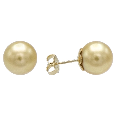 14K Yellow Gold 10.3mm Golden South Sea Pearls ...