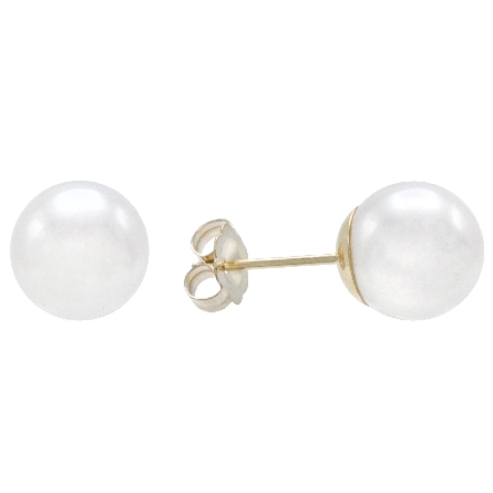 14K Yellow Gold 8.2mm Cultured Pearl Stud Earrings