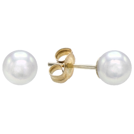 14K Yellow Gold 5-5.5mm Cultured Pearl Stud Ear...