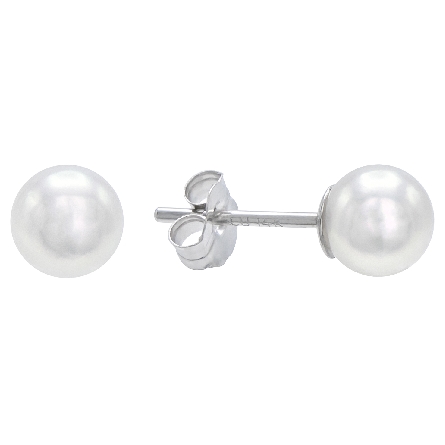 14K White Gold 5-5.5mm Cultured Pearl Stud Earr...