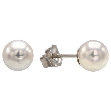 14K White Gold 6-6.5mm Cultured Pearl Stud Earr...