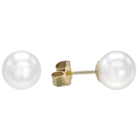 14K Yellow Gold 6.5-7mm Cultured Pearl Stud Ear...
