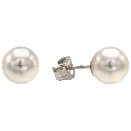 14K White Gold 7-7.5mm Cultured Pearl Stud Earr...