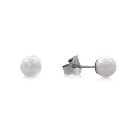 14K White Gold 4.5-5mm Cultured Pearl Stud Earr...