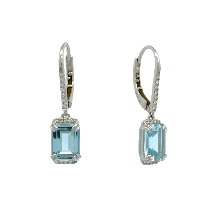 /home/earthtreasures/catalog.shopearthtreasures.com/imagedumplarge/EARTH_O8-00494.jpg 14K White Gold Emerald Cut Dangle Earrings w/2A...