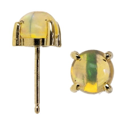 14K Yellow Gold 6mm 4Prong Round Stud Earrings ...