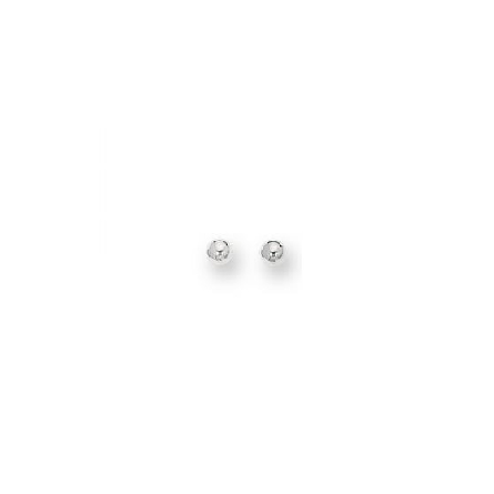 14K White Gold 5mm Faceted Ball Stud Earrings .50gr #WER10396