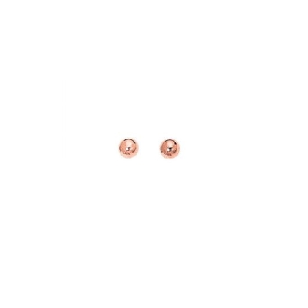 14K Pink Gold 4mm Ball Stud Earrings #P4BALL