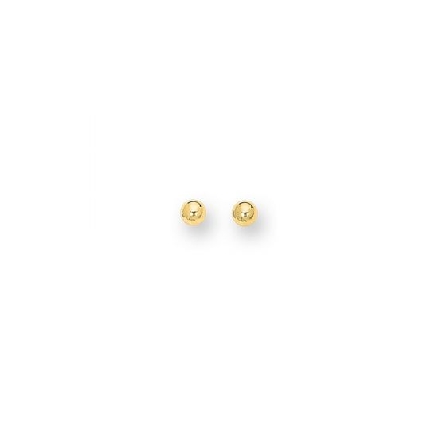14K Yellow Gold 4mm Ball Stud Earrings #4BALL