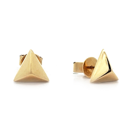 14K Yellow Gold Pyramid Stud Earrings #EO16-51-1YB