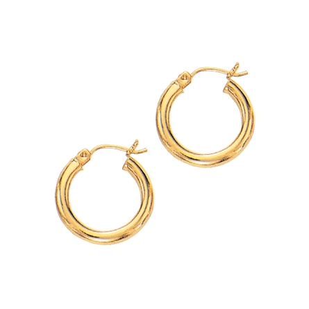 14K Yellow Gold 15x3mm Light Hoop Earrings 1.10...