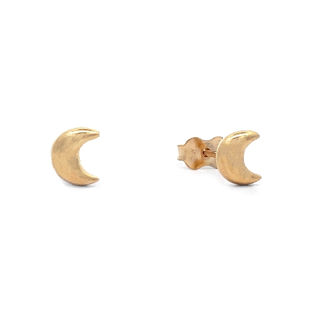 14K Yellow Gold Moon Stud Earrings 1.00gr #ER7105