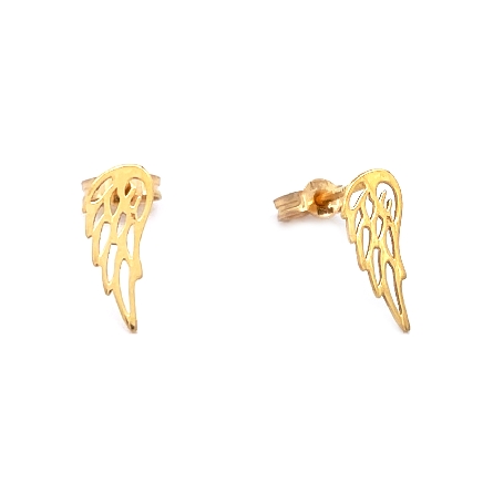 14K Yellow Gold Angel Wing Stud Earrings .40gr ...