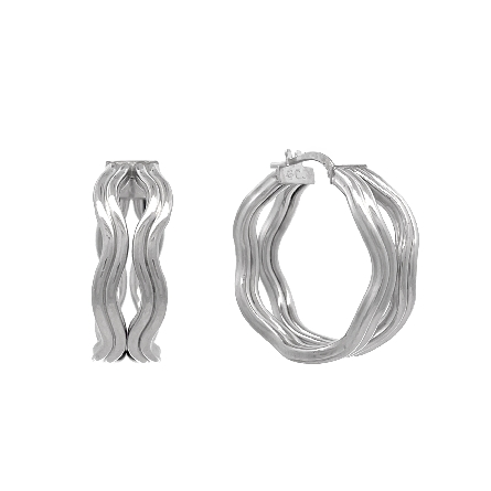 /home/earthtreasures/catalog.shopearthtreasures.com/imagedumplarge/EARTH_Q-08175.jpg 14K White Gold 2Row Wavy Fluted Hoop Earrings 4...
