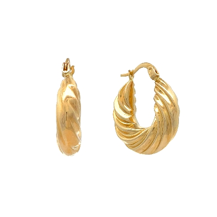 /home/earthtreasures/catalog.shopearthtreasures.com/imagedumplarge/EARTH_Q-08208.jpg 14K Yellow Gold Tapered Scalloped Hoop Earrings...