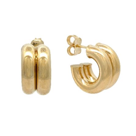 /home/earthtreasures/catalog.shopearthtreasures.com/imagedumplarge/EARTH_Q-08215.jpg 14K Yellow Gold Two Row Huggie Hoop Earrings #E...