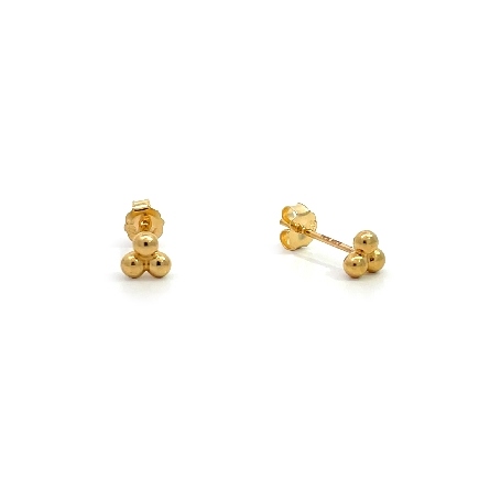/home/earthtreasures/catalog.shopearthtreasures.com/imagedumplarge/EARTH_Q-08216.jpg 14K Yellow Gold Triple Bead Post Earrings #E17407