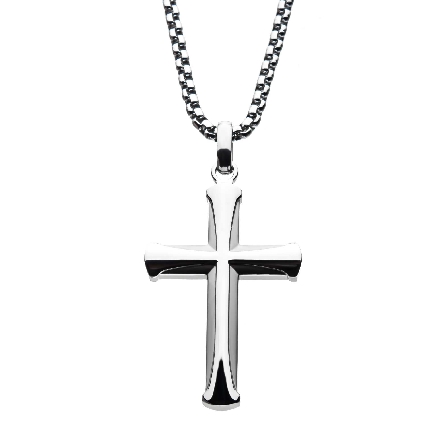 Stainless Steel Apostle Cross Pendant on 24inch...
