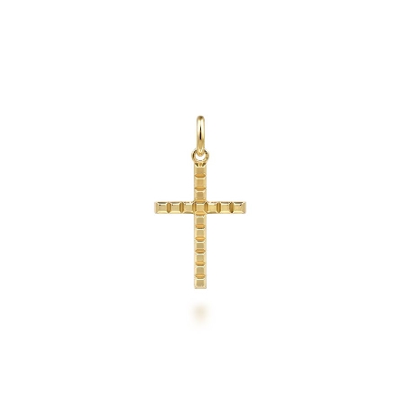 14K Yellow Gold Gabriel Square Station Mini Cross Pendant (chain not included) #PCM20021Y4JJJ (S1636123)