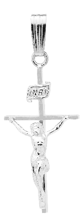 Sterling Silver 13x24mm 18inch Crucifix Necklace #C54