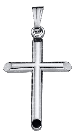Sterling Silver 12x18mm 18inch Rounded Cross Necklace #C607