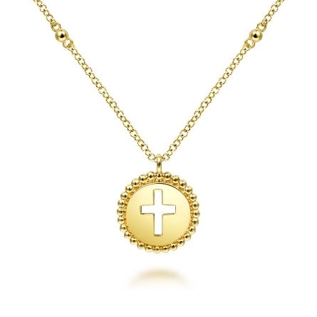 14K Yellow Gold Gabriel Bujukan Round Cutout Cr...