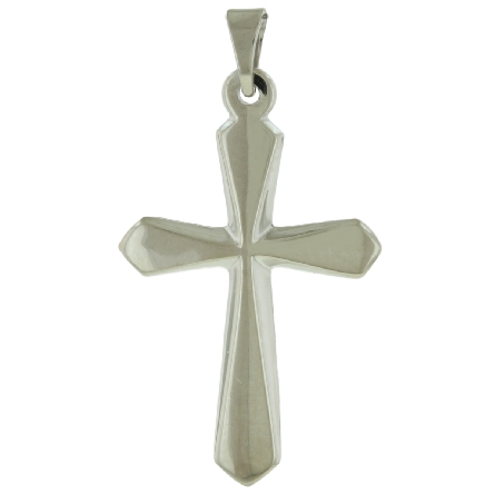 14K White Gold Cross Pendant 22.5x16mm #R41129
