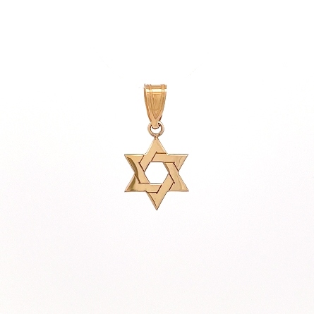 14K Yellow Gold Star of David Pendant #XR417