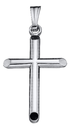 /home/earthtreasures/catalog.shopearthtreasures.com/imagedumplarge/EARTH_R-03896.jpg Sterling Silver 12x18mm 18inch Rounded Cross Ne...