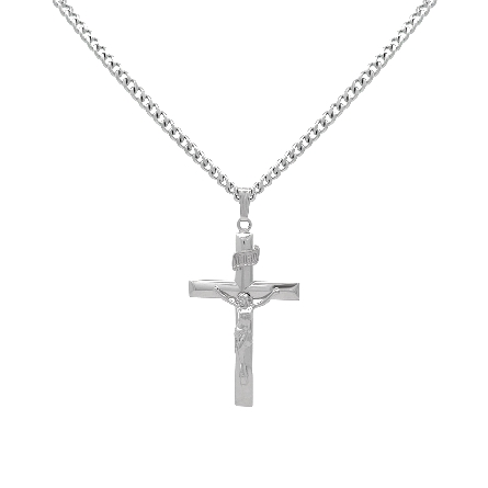 /home/earthtreasures/catalog.shopearthtreasures.com/imagedumplarge/EARTH_R-03902.jpg Sterling Silver Beveled Edge Crucifix Pendant o...