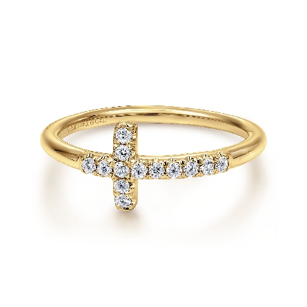 /home/earthtreasures/catalog.shopearthtreasures.com/imagedumplarge/EARTH_R-03903.jpg 14K Yellow Gold Cross Ring w/Diams=.13ctw SI2 H...