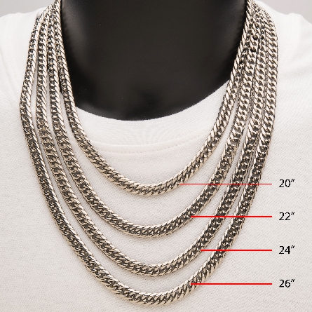 Stainless Steel 24inch 8mm Dome Curb Chain Lobs...