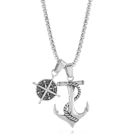 Stainless Steel and Black IP Anchor and North S...