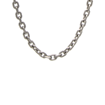 Stainless Steel 24inch Sandblasted Brushed Oval Link Chain #SN47-24