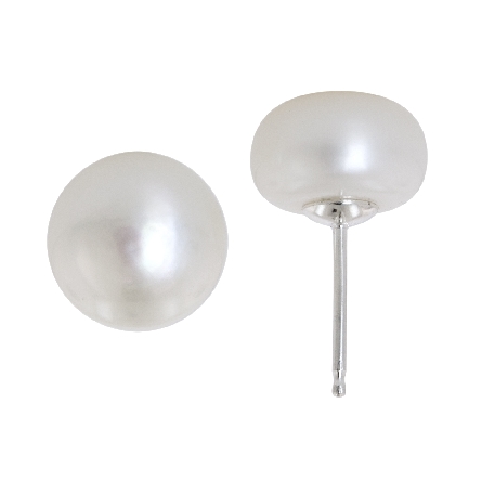 Sterling Silver 9-9.5mm Fresh Water Pearl Earrings