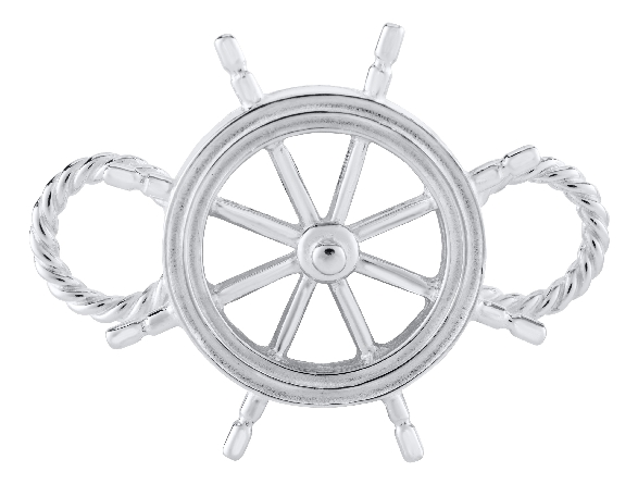 Sterling Silver Ships Wheel Clasp Convertible C...