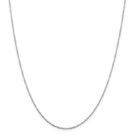 Sterling Silver Rhodium Plated 20inch 1.5mm Cab...