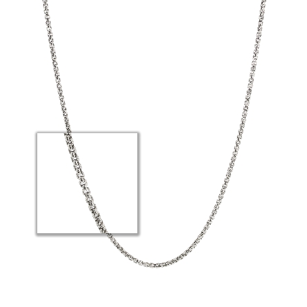 Sterling Silver Rhodium Plated 20inch 1.8mm Rou...