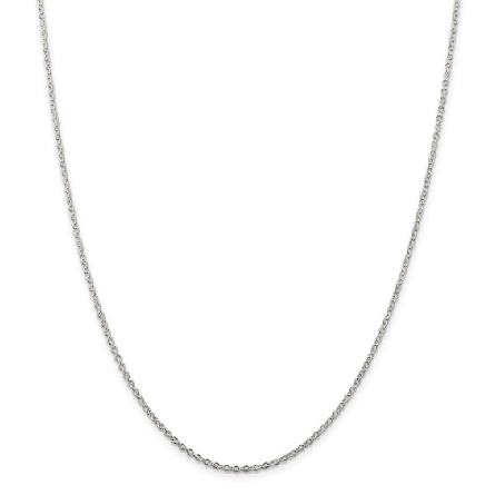 Sterling Silver Rhodium Plated 22inch 1.95mm Ca...