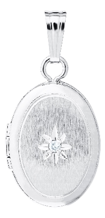 Sterling Silver Oval Locket on 15inch Chain #M405
